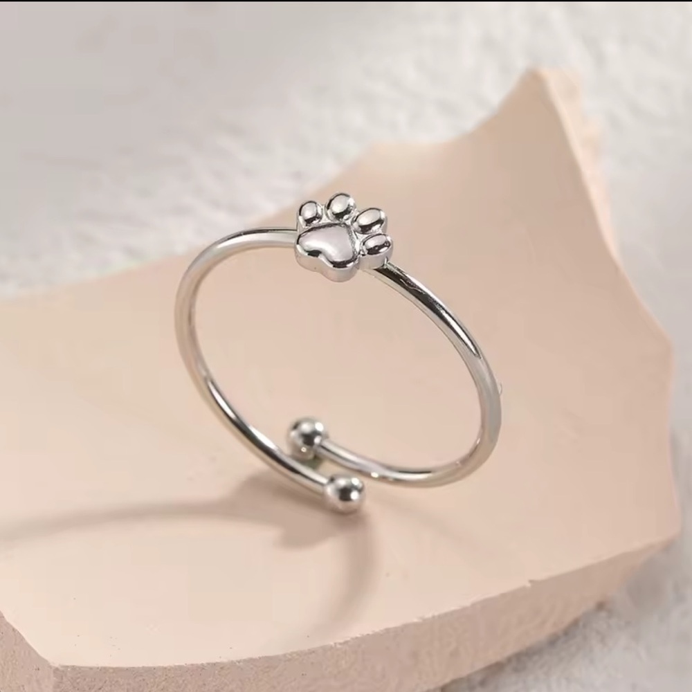 Silver Paw Open Ring - Picture 3 of 4